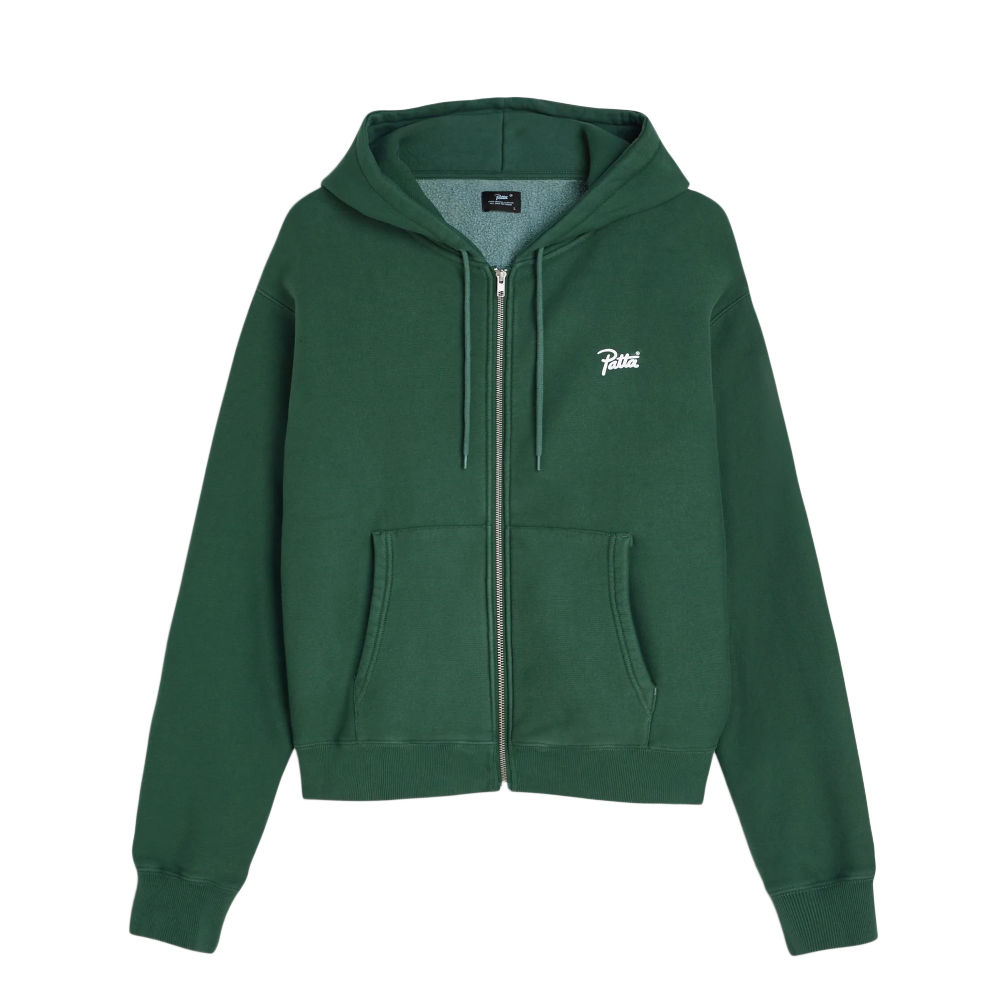 Patta Classic Zip Up Hooded Sweater Bistro Green