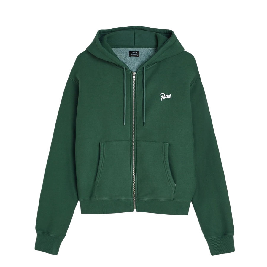 Patta Classic Zip Up Hooded Sweater Bistro Green