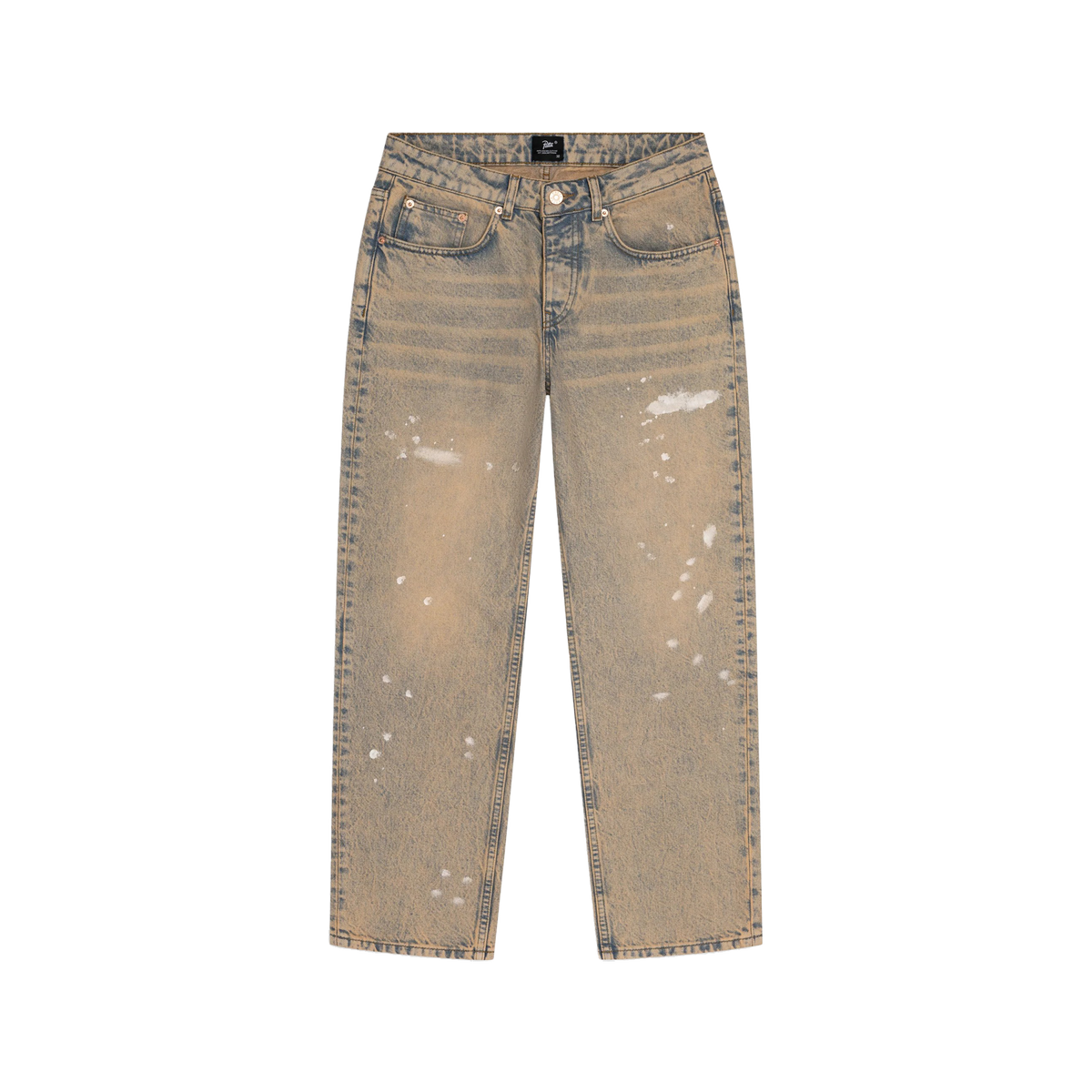 Patta Dirty Splatter Straight Denim Pants Sandwashed Light Blue