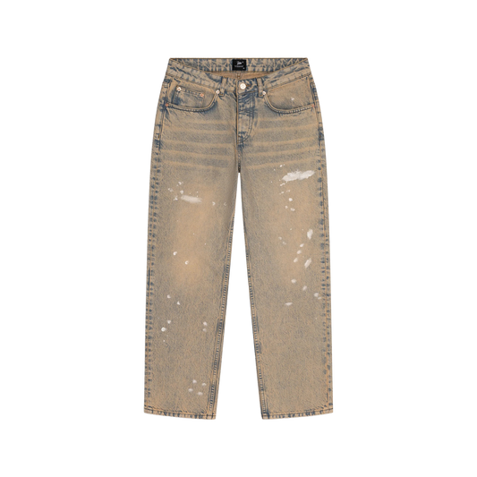 Patta Dirty Splatter Straight Denim Pants Sandwashed Light Blue