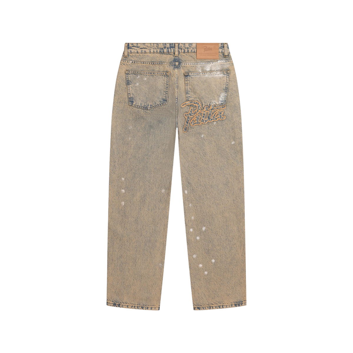 Patta Dirty Splatter Straight Denim Pants Sandwashed Light Blue