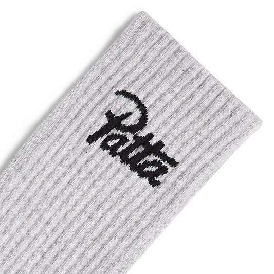 Patta Script Logo Sports Sock Melange Grey