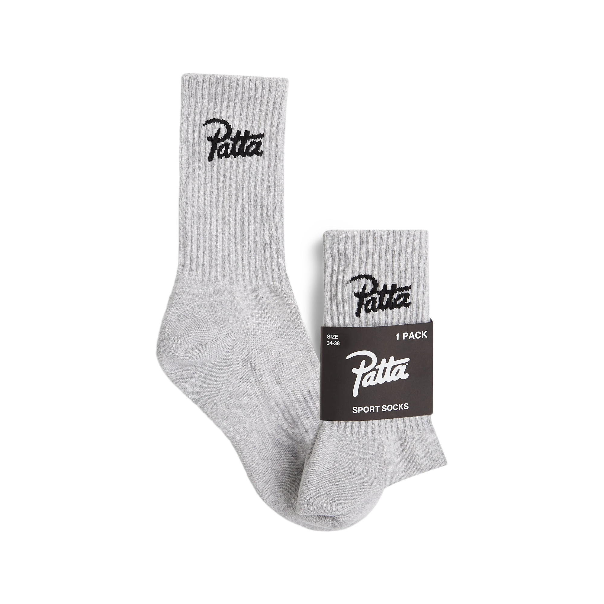 Patta Script Logo Sports Sock Melange Grey