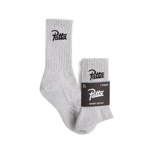 Patta Script Logo Sports Sock Melange Grey