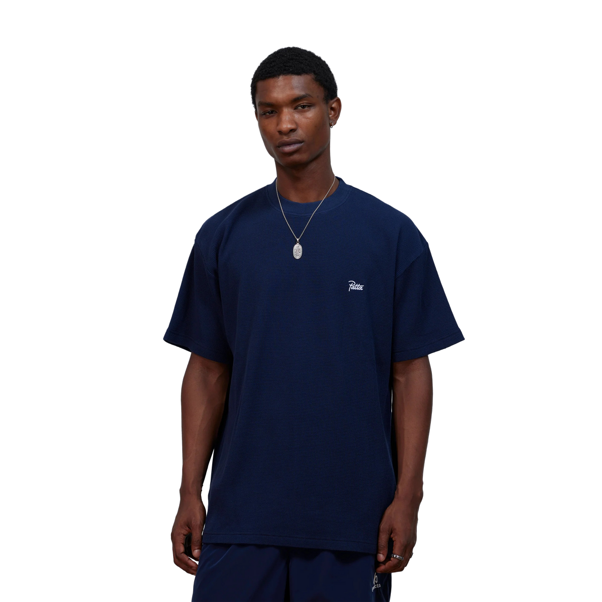 Patta Waffle Script Logo T-Shirt Black Iris