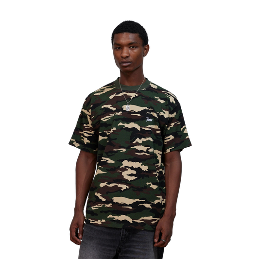 Patta Waffle Script Logo T-Shirt Woodland Camo