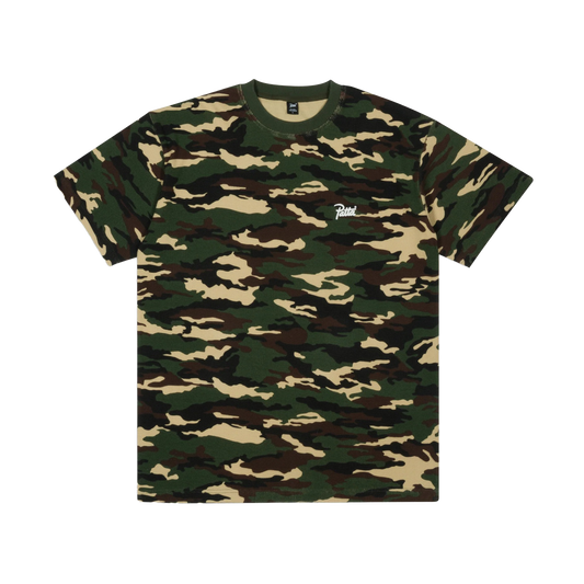Patta Waffle Script Logo T-Shirt Woodland Camo