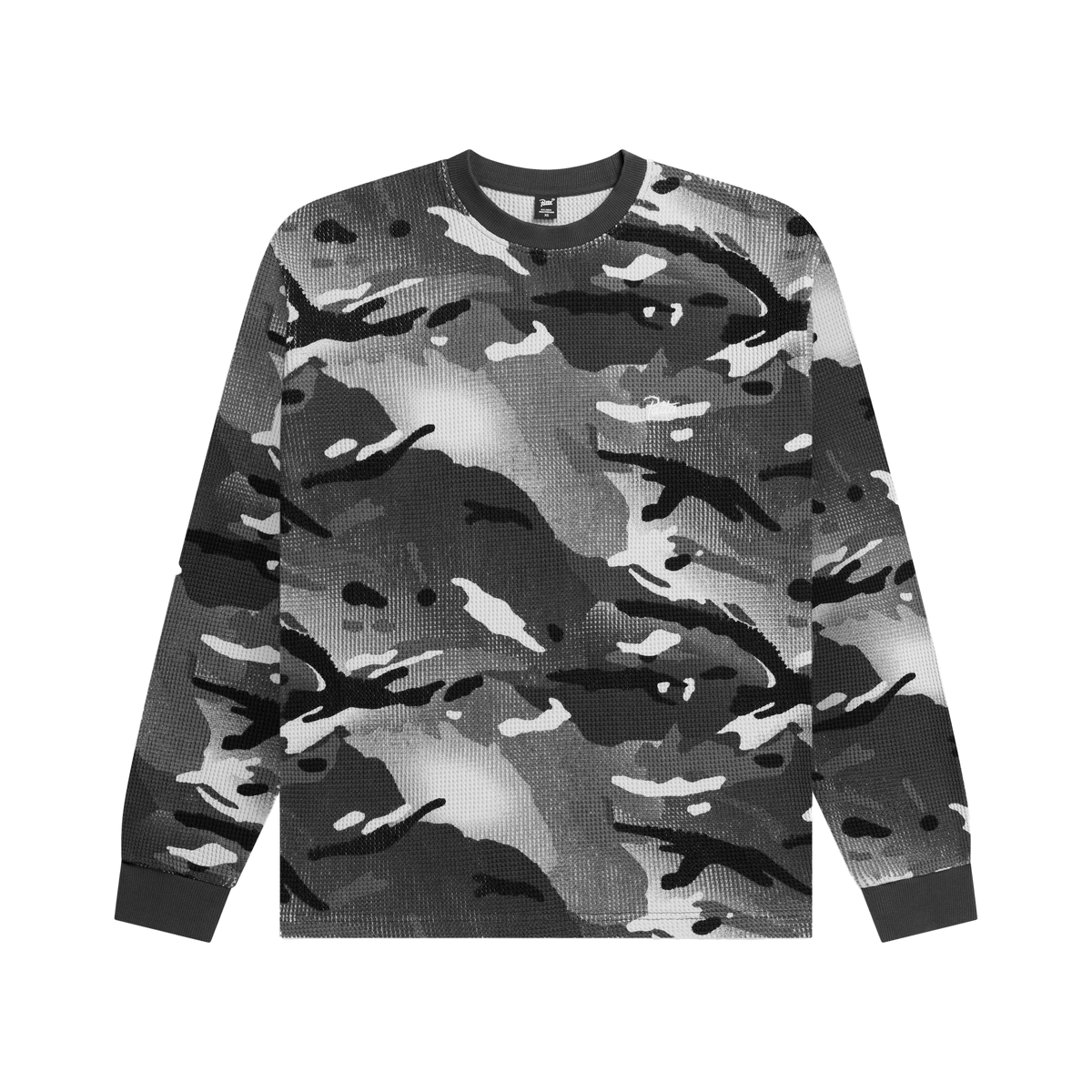 Patta Ghost Spray Camo Waffle Long Sleeve Jet Black