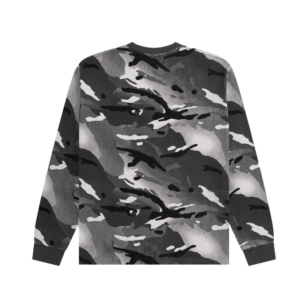 Patta Ghost Spray Camo Waffle Long Sleeve Jet Black