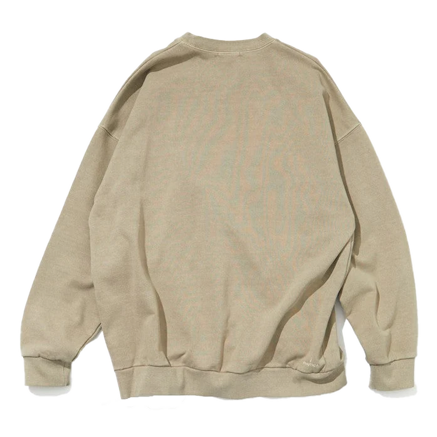 Nautica Japan Pigment Dyed Arch Logo Sweat Crew Beige