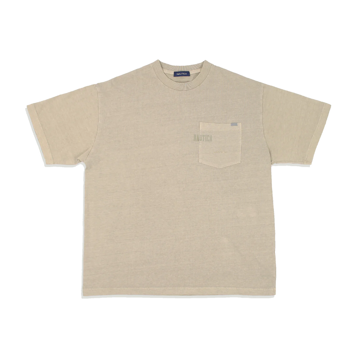 Nautica Japan Pigment Dyed Hidden Pocket T-Shirt Beige