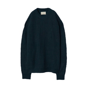 Yoke Plating Crewneck Sweater Peacock