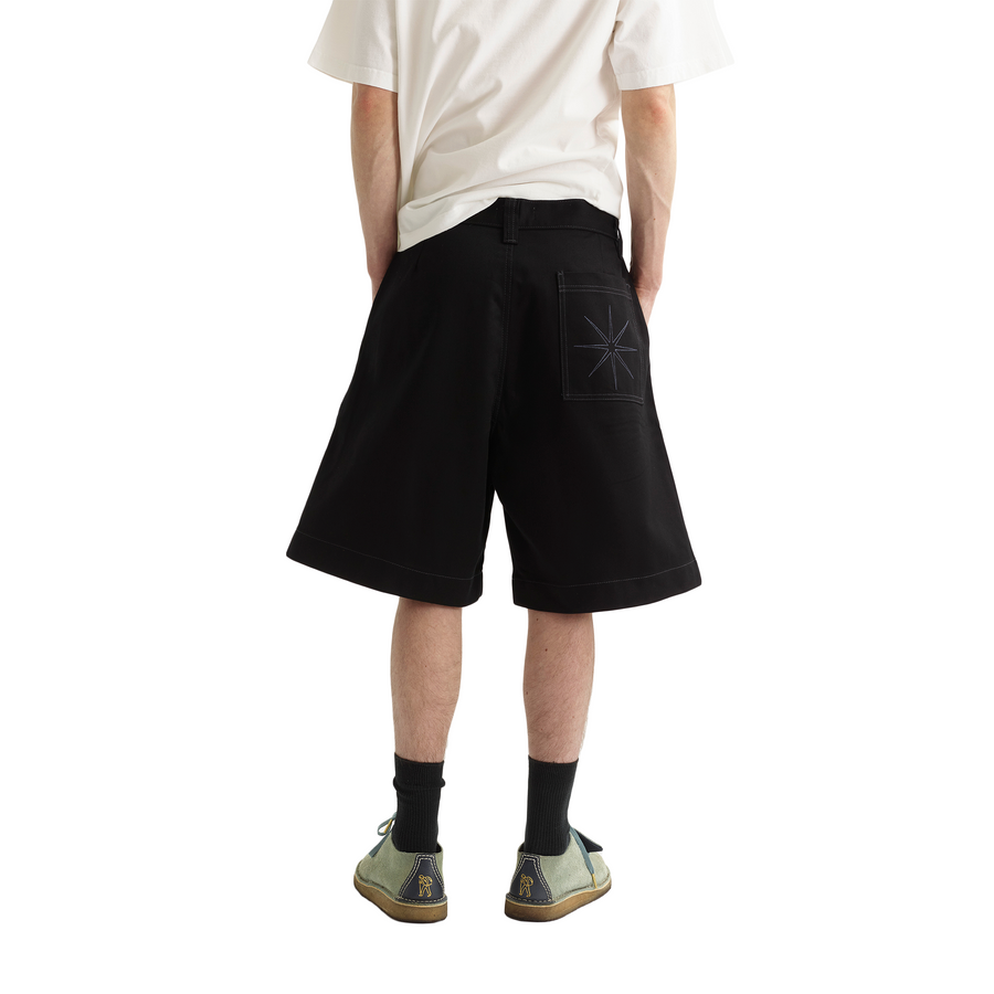 Pseushi Pleated Oversized Shorts Black/Charcoal