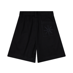 Pseushi Pleated Oversized Shorts Black/Charcoal