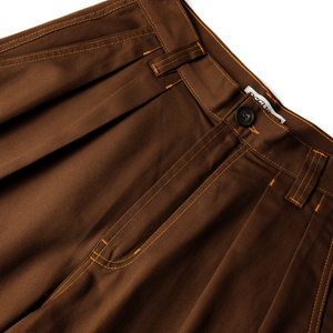 Pseushi Pleated Oversized Shorts Brown/Orange