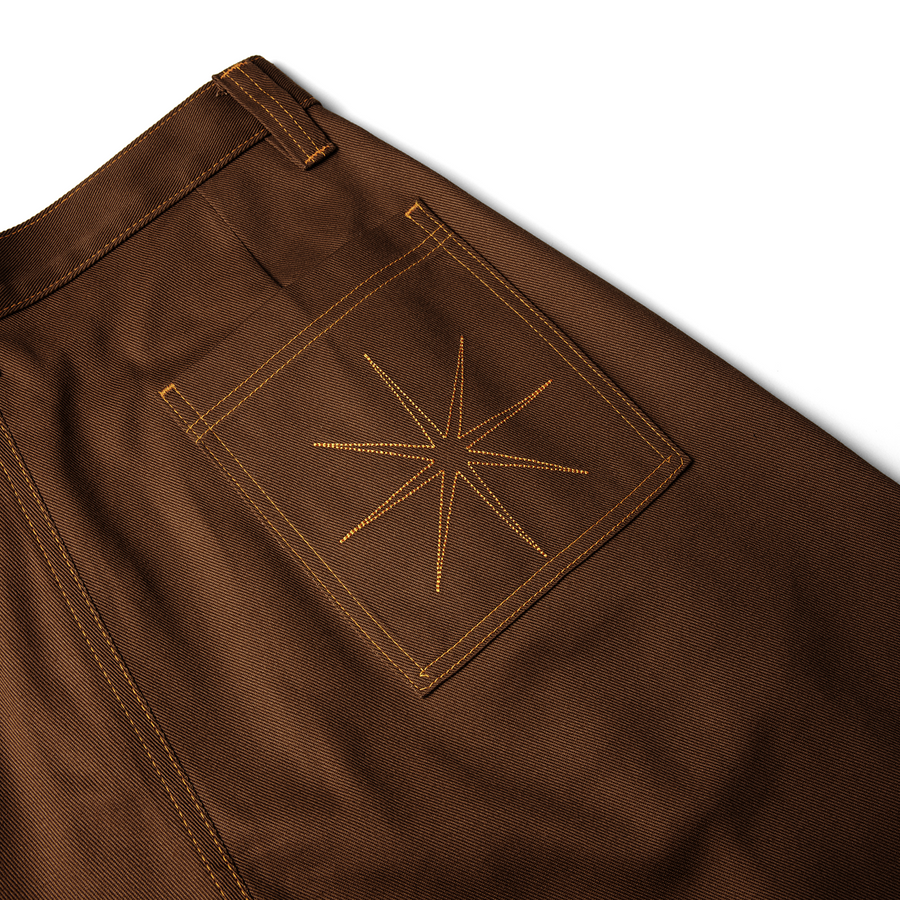 Pseushi Pleated Oversized Shorts Brown/Orange