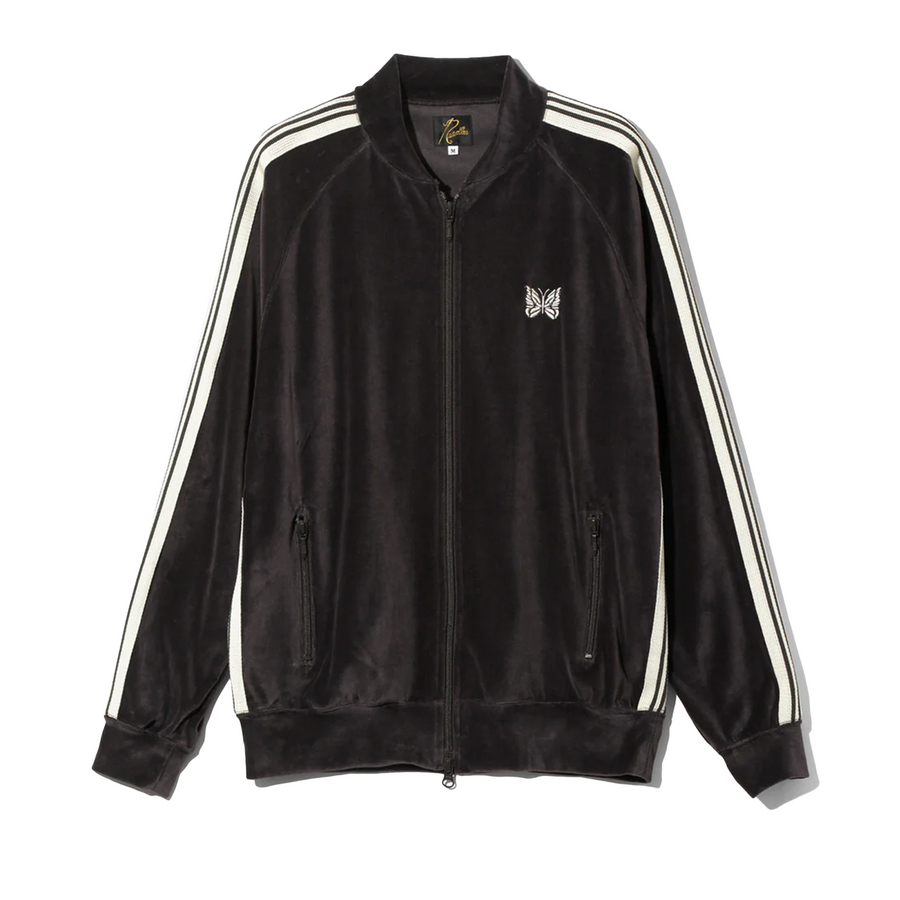 Needles Rib Collar Track Jacket Velour Charcoal