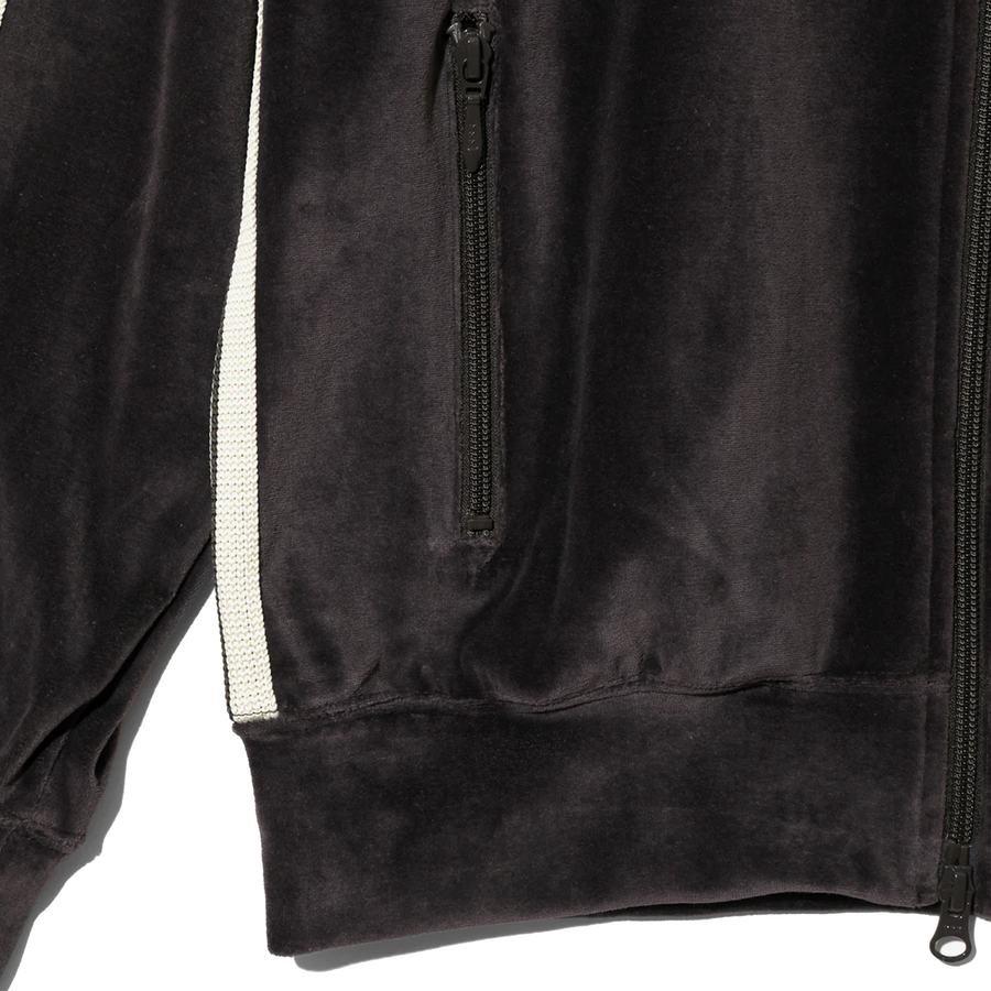 Needles Rib Collar Track Jacket Velour Charcoal