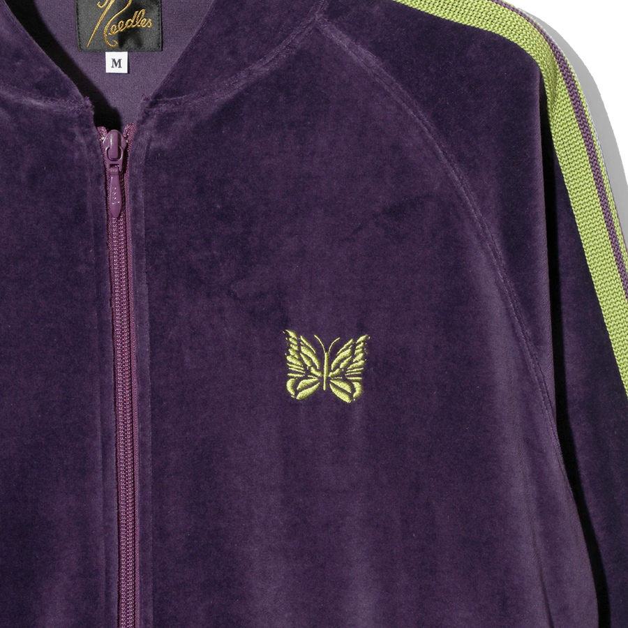 Needles Rib Collar Track Jacket Velour Purple