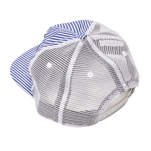 R H U D E Blue Striped Tobacco Trucker Hat Blue/White