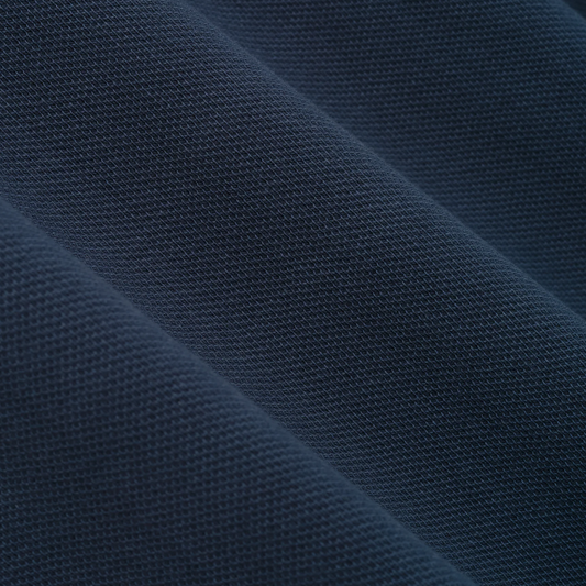 R H U D E Long Sleeve Pique Polo Dark Navy/White