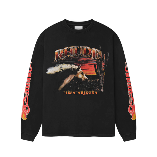R H U D E Mesa Stallion Long Sleeve Tee Vintage Black/Red/Yellow