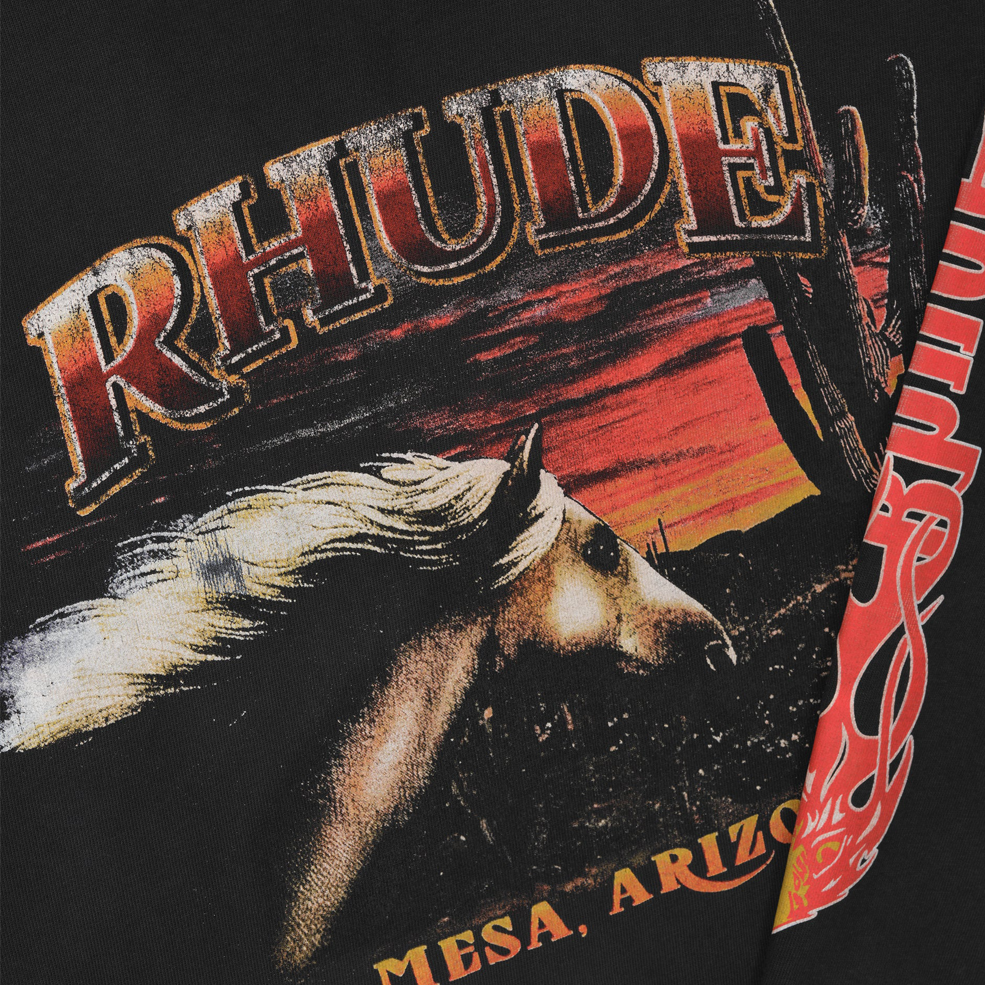 R H U D E Mesa Stallion Long Sleeve Tee Vintage Black/Red/Yellow