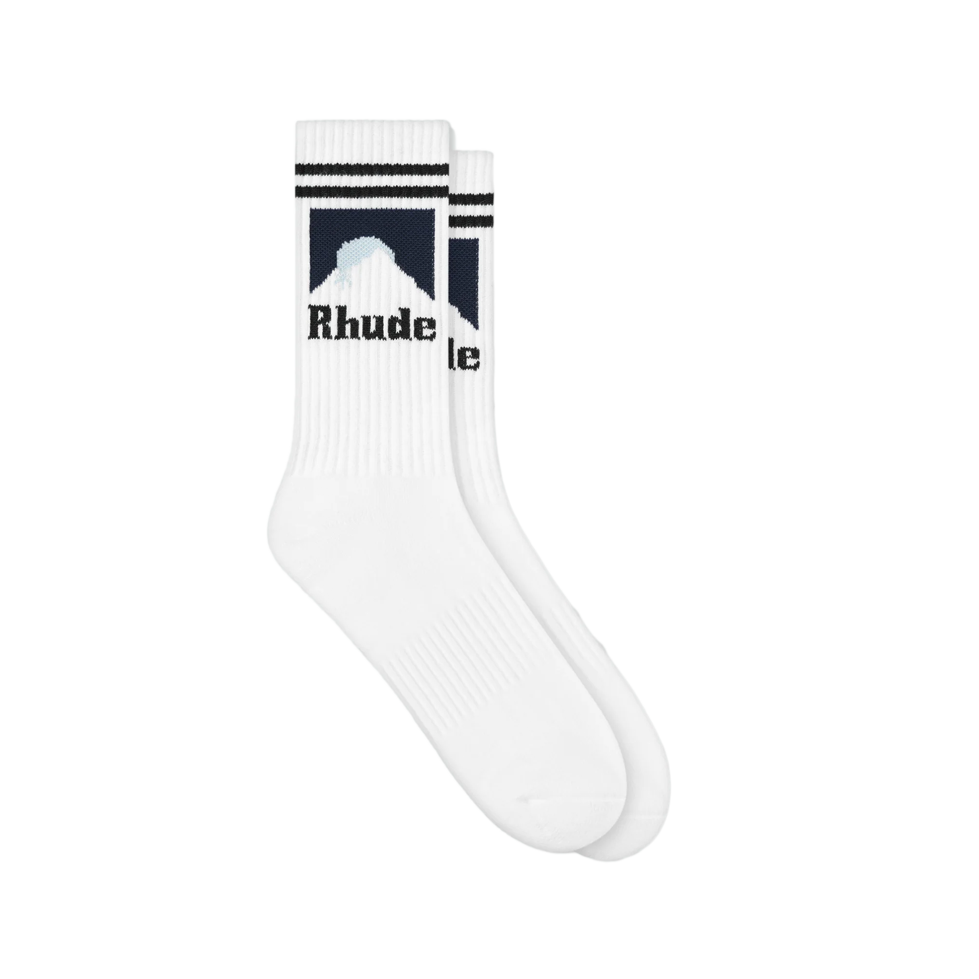 R H U D E Moonlight Sock White/Navy