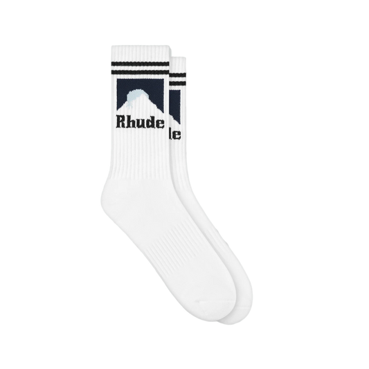 R H U D E Moonlight Sock White/Navy