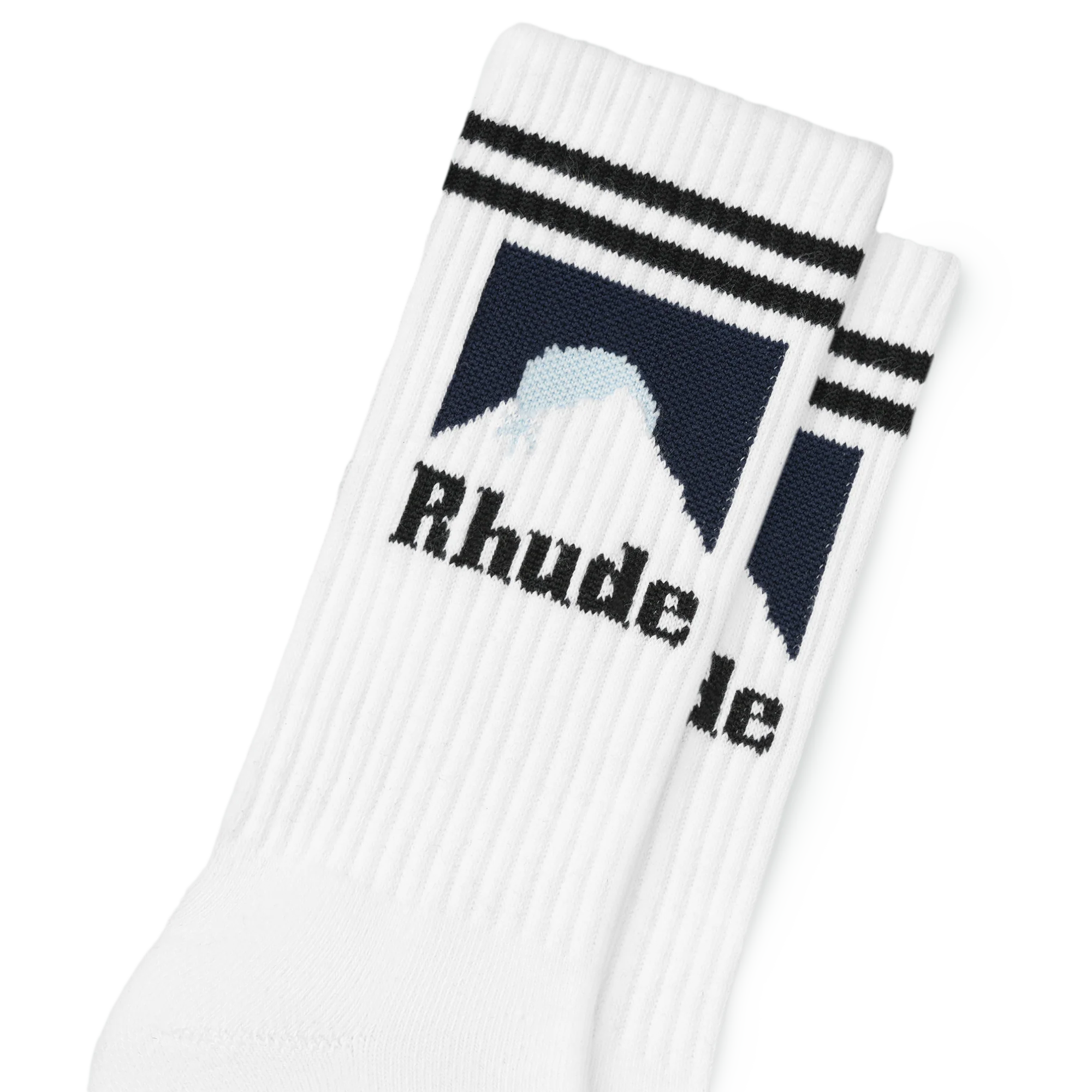 R H U D E Moonlight Sock White/Navy