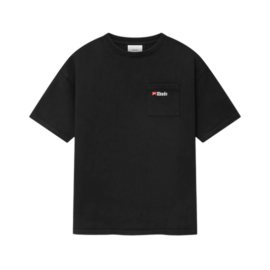 R H U D E Moonlight Wolf Pocket Tee Vintage Black/White/Red