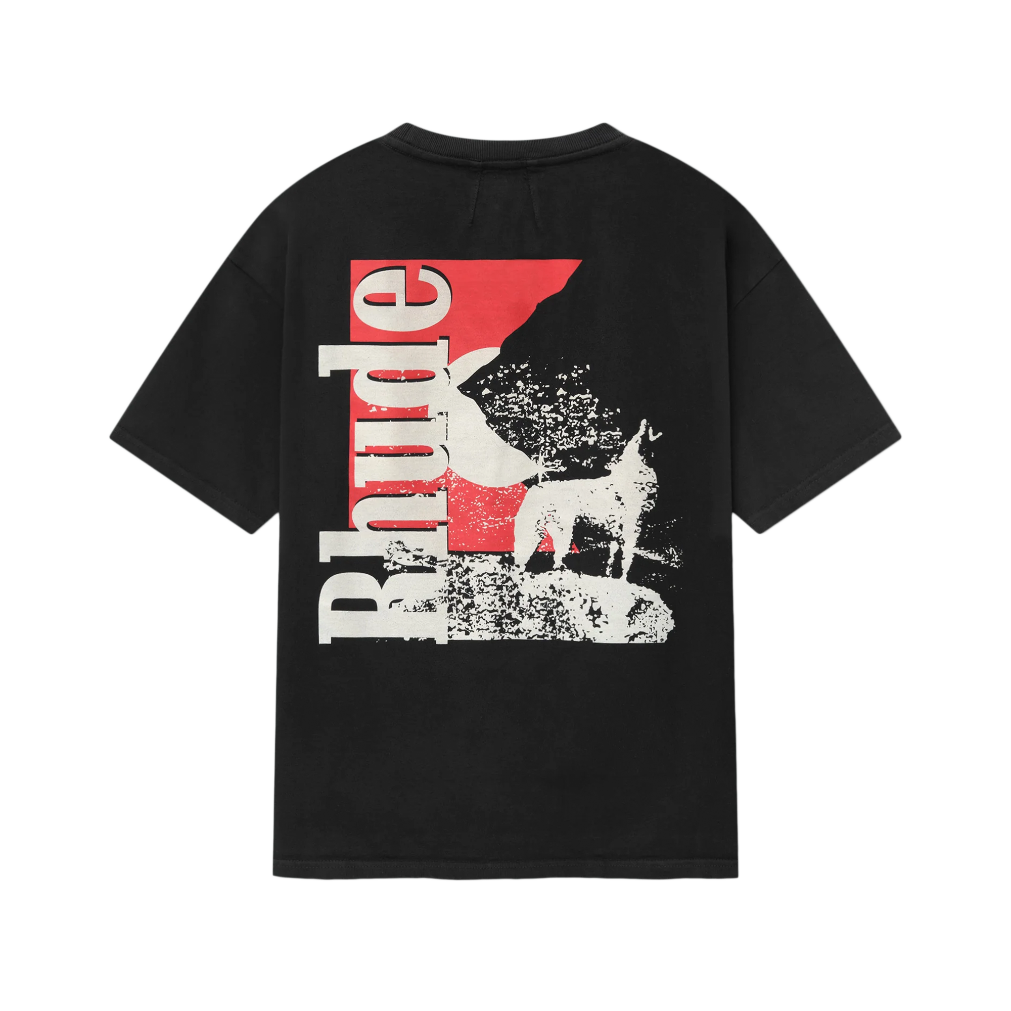 R H U D E Moonlight Wolf Pocket Tee Vintage Black/White/Red