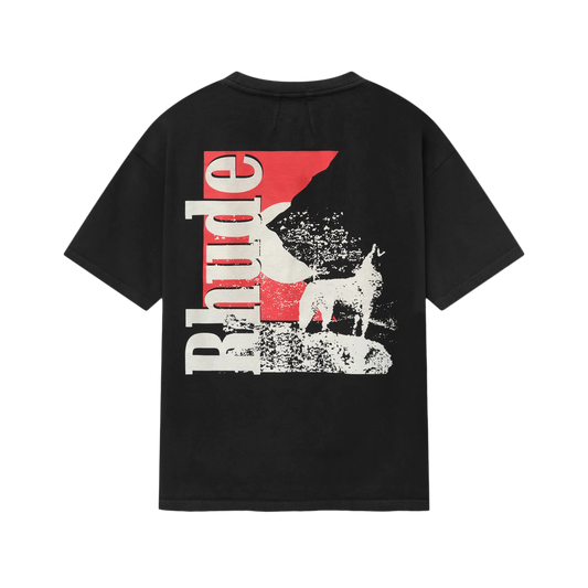 R H U D E Moonlight Wolf Pocket Tee Vintage Black/White/Red