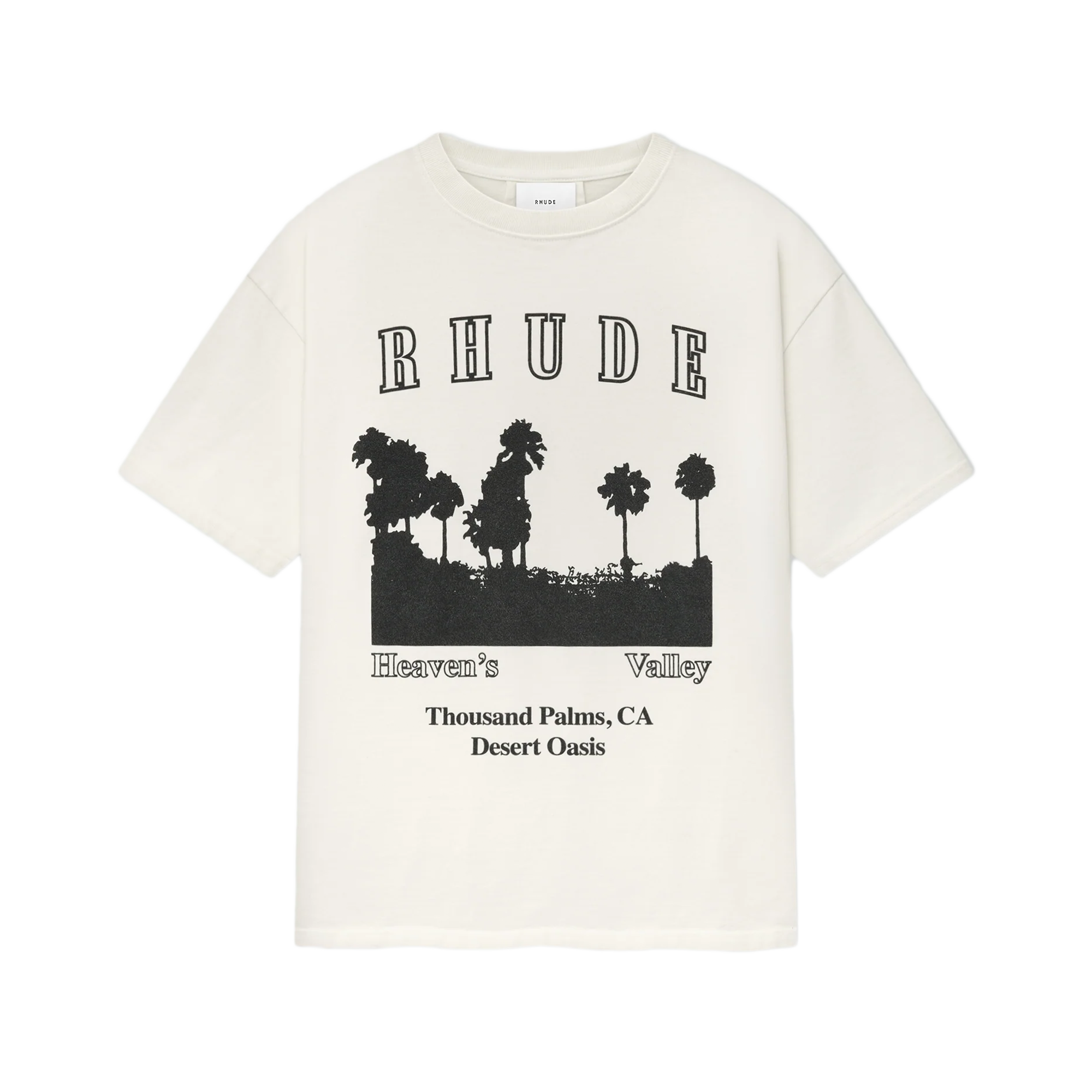 R H U D E Thousand Palms Tee Vintage White/Black