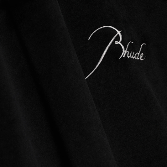 R H U D E Velour Classique Crewneck Black/White