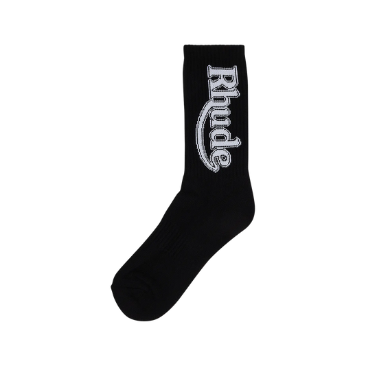 R H U D E Vertical Race Track Sock Black/White