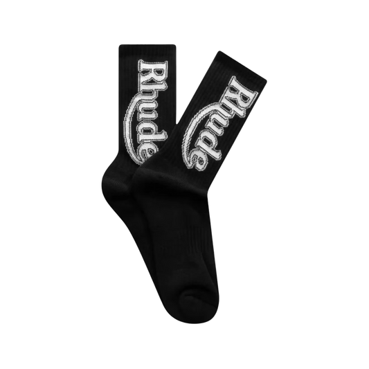 R H U D E Vertical Race Track Sock Black/White