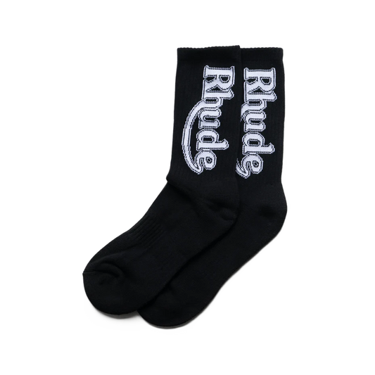 R H U D E Vertical Race Track Sock Black/White