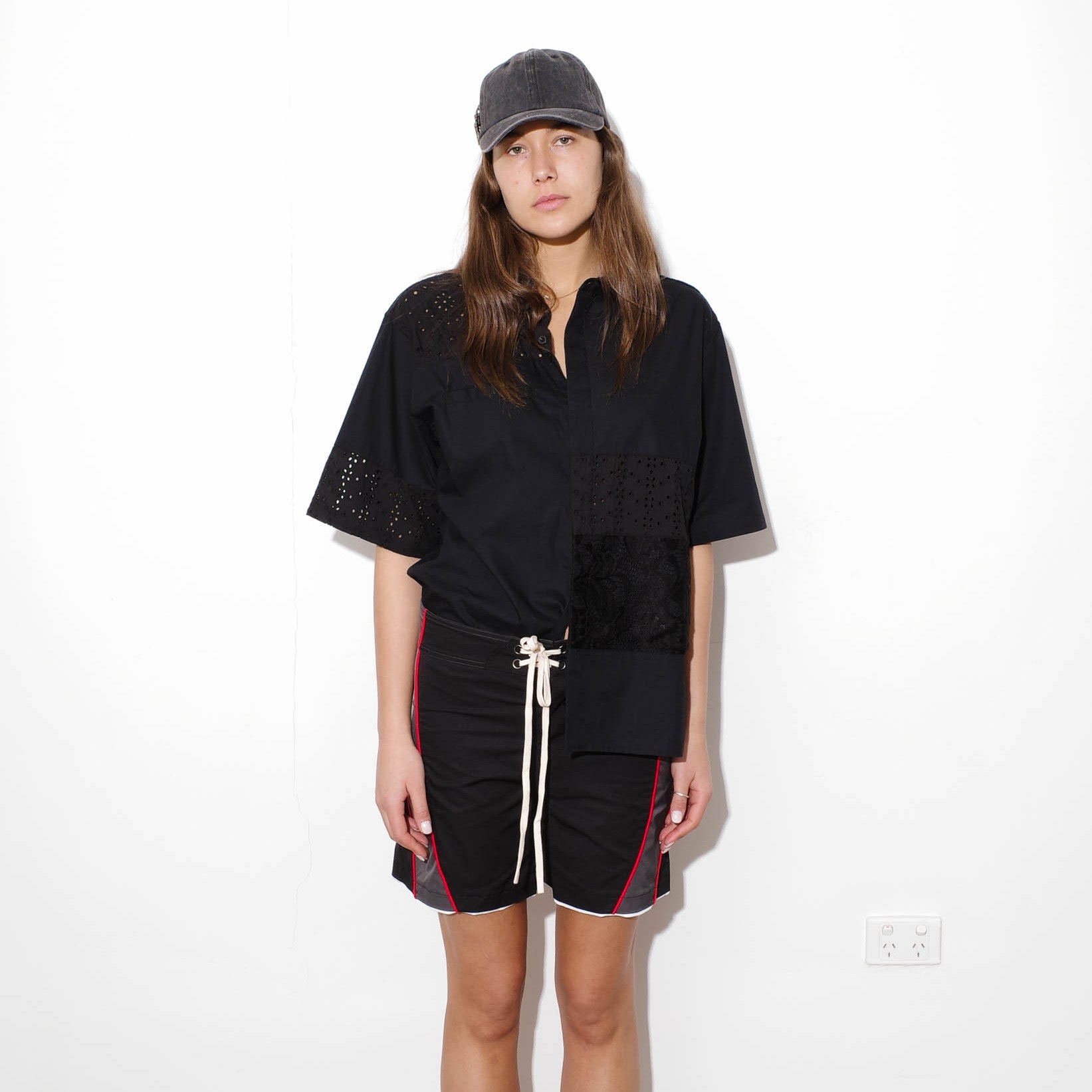 Jungles Jungles Lace Short Sleeve Button Up