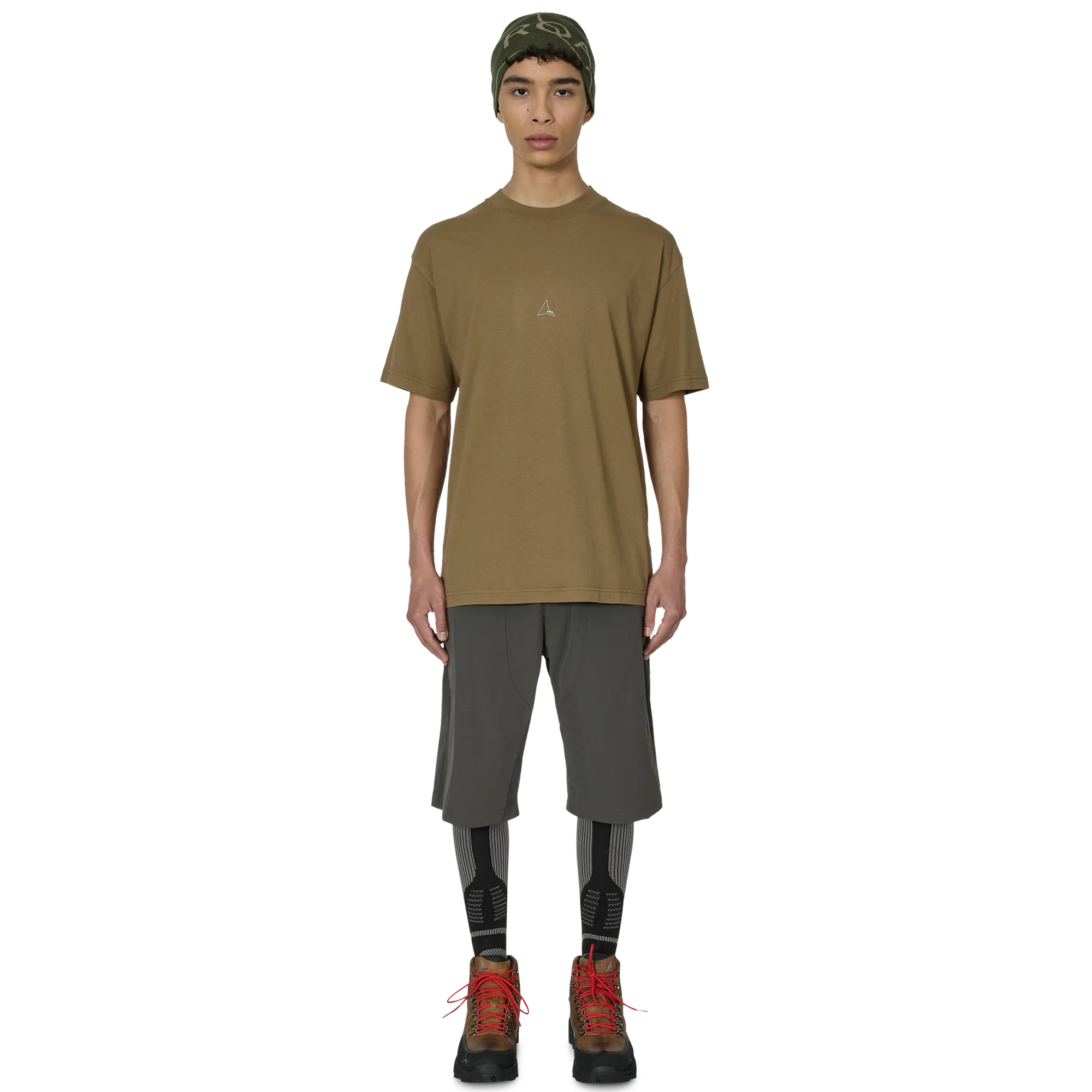 ROA Logo T Shirt Brown Olive RBMW0254JY22