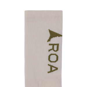 ROA Logo Socks Bone White