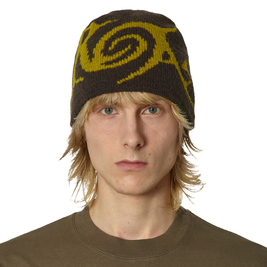 ROA Graphic Beanie Brown Yellow