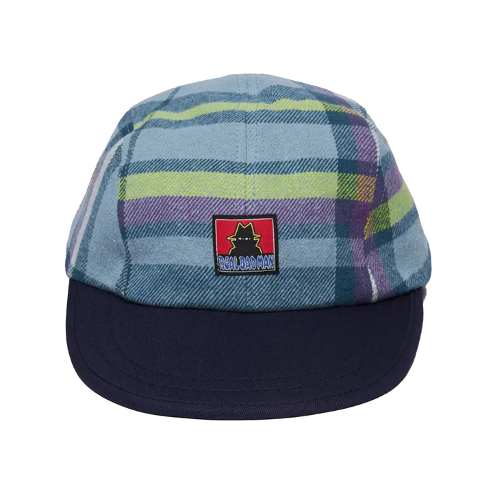 Real Bad Man Work Flannel 4 Panel Cap Blue/Green