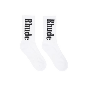 R H U D E  Vertical Logo Sock White/Black