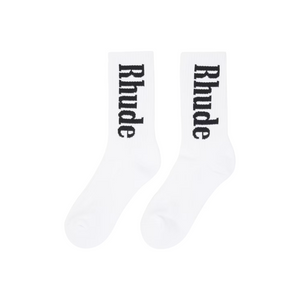 R H U D E  Vertical Logo Sock White/Black