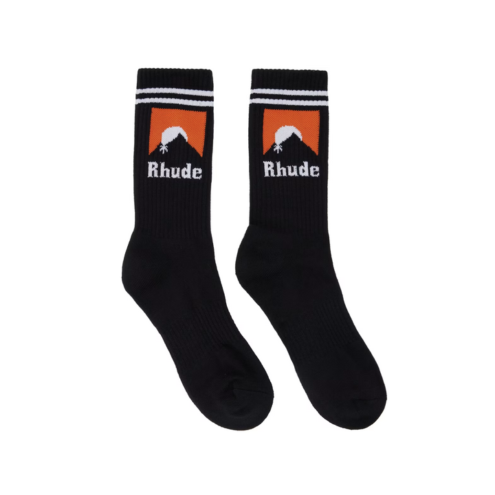 R H U D E Moonlight Sock Black/White/Orange