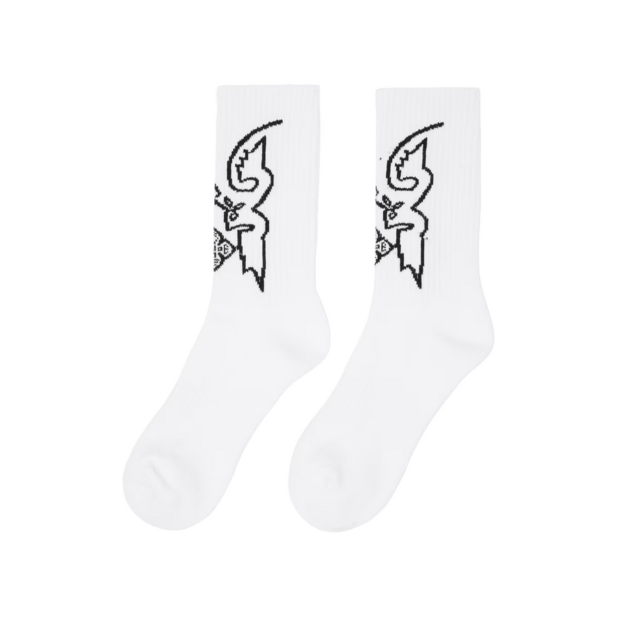 R H U D E  Western Sock White/Black