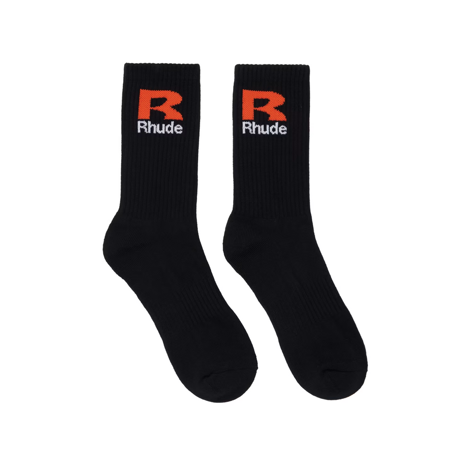 R H U D E  R Sock  Black/Orange