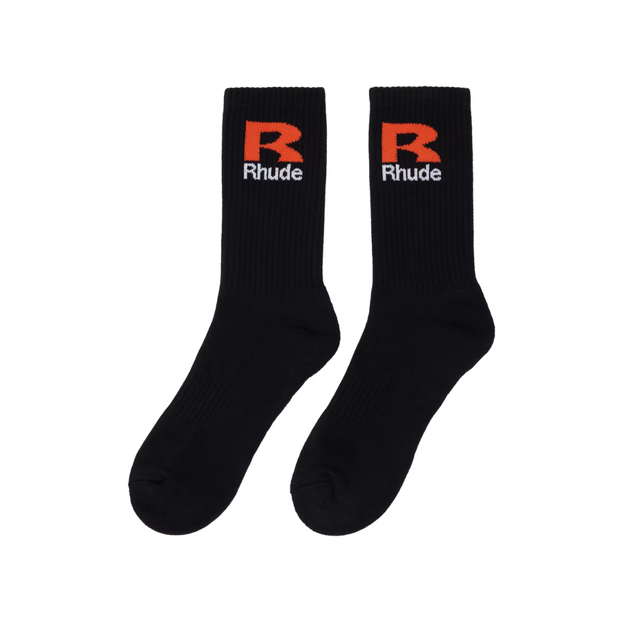 R H U D E  R Sock  Black/Orange