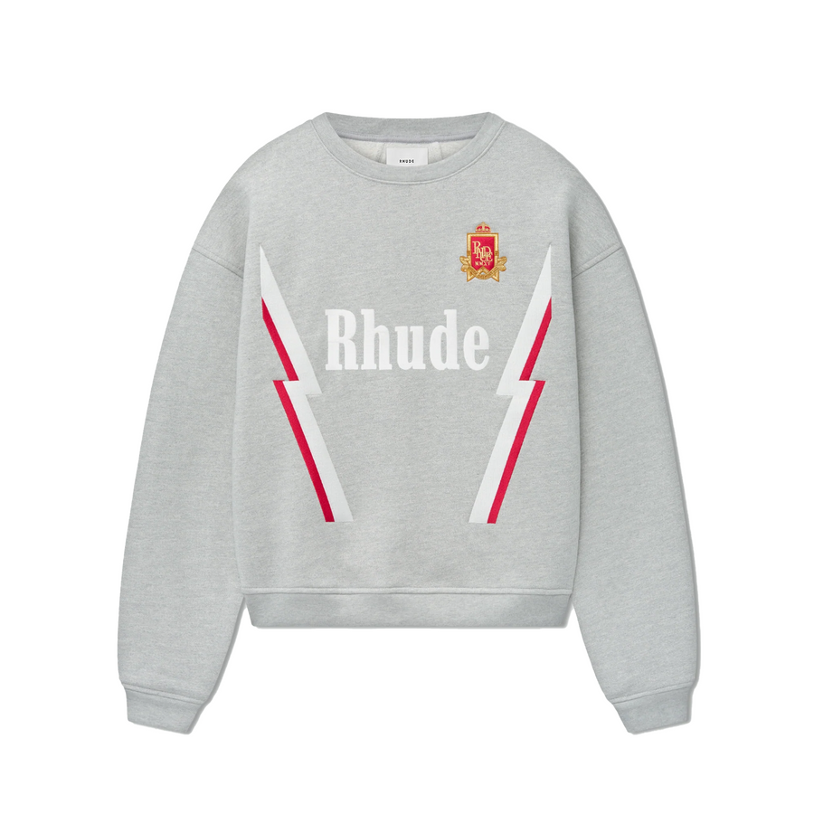 R H U D E Lightning Crewneck Heather Grey